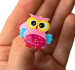 Pierwsza gumeczka sówka jasny róż