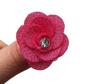 Gumeczka różyczka fuksja z cyrkonią