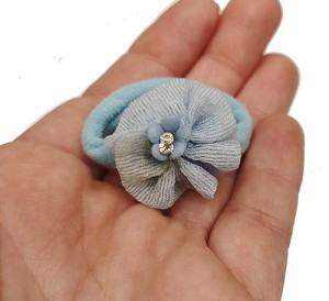 Gumeczka kwiatuszek hand made błękitna