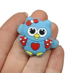 Gumeczka hand made sowa silikon niebieska