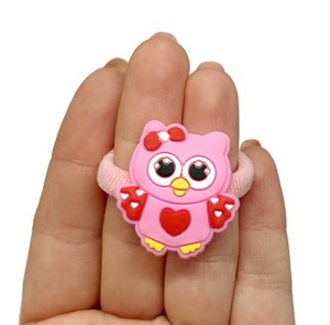 Gumeczka hand made sowa silikon różowa