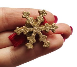 Spineczka śnieżynka złota 