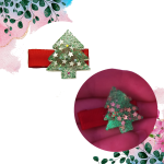 Spinka hand made choinka srebrne gwiazdki