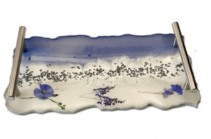 Motylki i kwiaty- taca dekoracyjna 