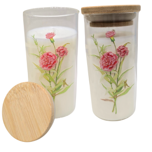 Świeca z wosku sojowego - róża w słoiczku