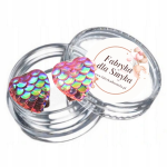 Klipsy rybia łuska serduszka hand made róż