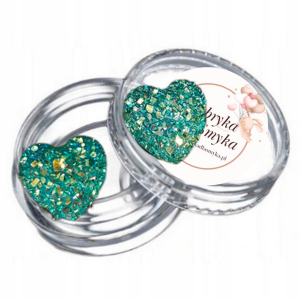 Klipsy kryształki serduszka hand made morskie