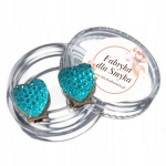 Klipsy kropelki rosy serduszka hand made niebieskie