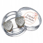 Klipsy kropelki rosy serduszka hand made srebrne 