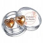 Klipsy kryształy serduszka hand made 