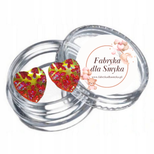 Klipsy serduszka hand made czerwone 