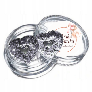 Klipsy krople rosy serduszka hand made 