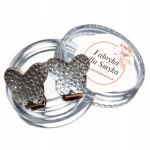 Klipsy motylki krople rosy srebrne