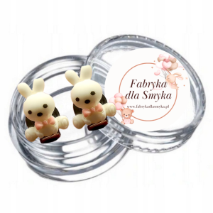 Klipsy króliczki hand made fimo  