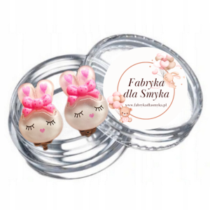 Klipsy króliczki brokat żywica