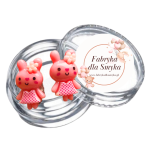 Klipsy króliczki żywica łososiowy