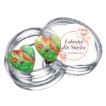 Klipsy motylki białe z zielonym tłem