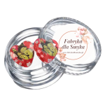 Klipsy motylki żółte na czerwonym tle