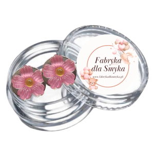 Klipsy kwiatuszki  malutkie ciemny róż