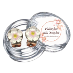 Klipsy kwiatuszki  malutkie białe