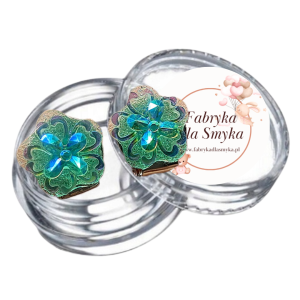 Klipsy kwiatuszki żywica opalizujące