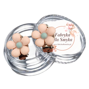 Klipsy kwiatuszki masa fimo różowe