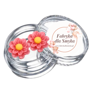 Klipsy żywica kwiatuszki ciemny róż