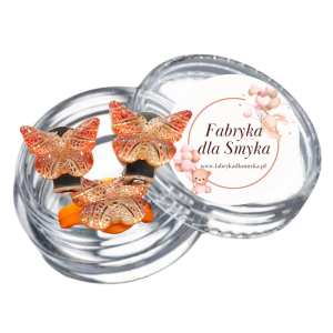 Zestaw klipsy i pierścionek motylki