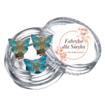 Zestaw klipsy i pierścionek motylki