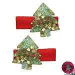 Magiczne Spinki Świąteczne "Świecące Choinki" – Zestaw Handmade