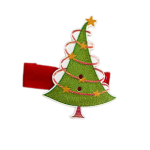 Świąteczna spineczka z drewnianą choinką hand made 