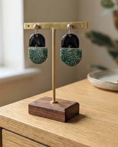 Emerald Night Arches - kolczyki stal 