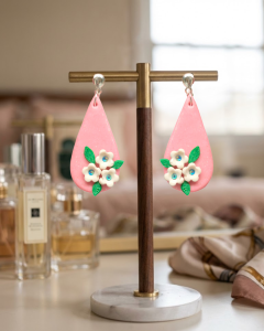 Różowy ogród - kolczyki srebro 925 
