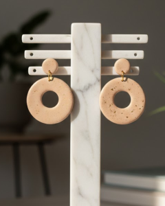 Szampańskie koła - kolczyki hand made srebro 