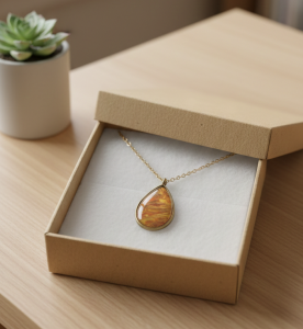 Złocisty Płomień Naszyjnik Artystyczny 