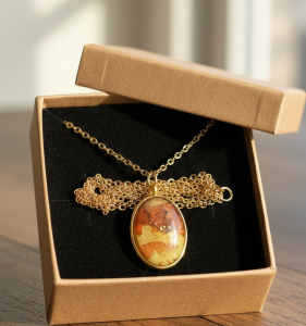 Złocisty Pejzaż Naszyjnik Artystyczny 