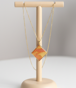 Złocisty Marmur Naszyjnik Artystyczny 