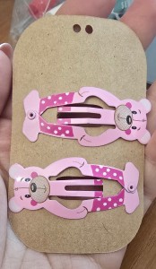 Spineczki klik/pyk mocne, misie 2 sztuki  